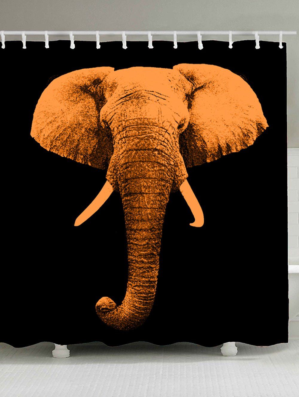 

Vintage Elephant Waterproof Shower Curtain, Brown