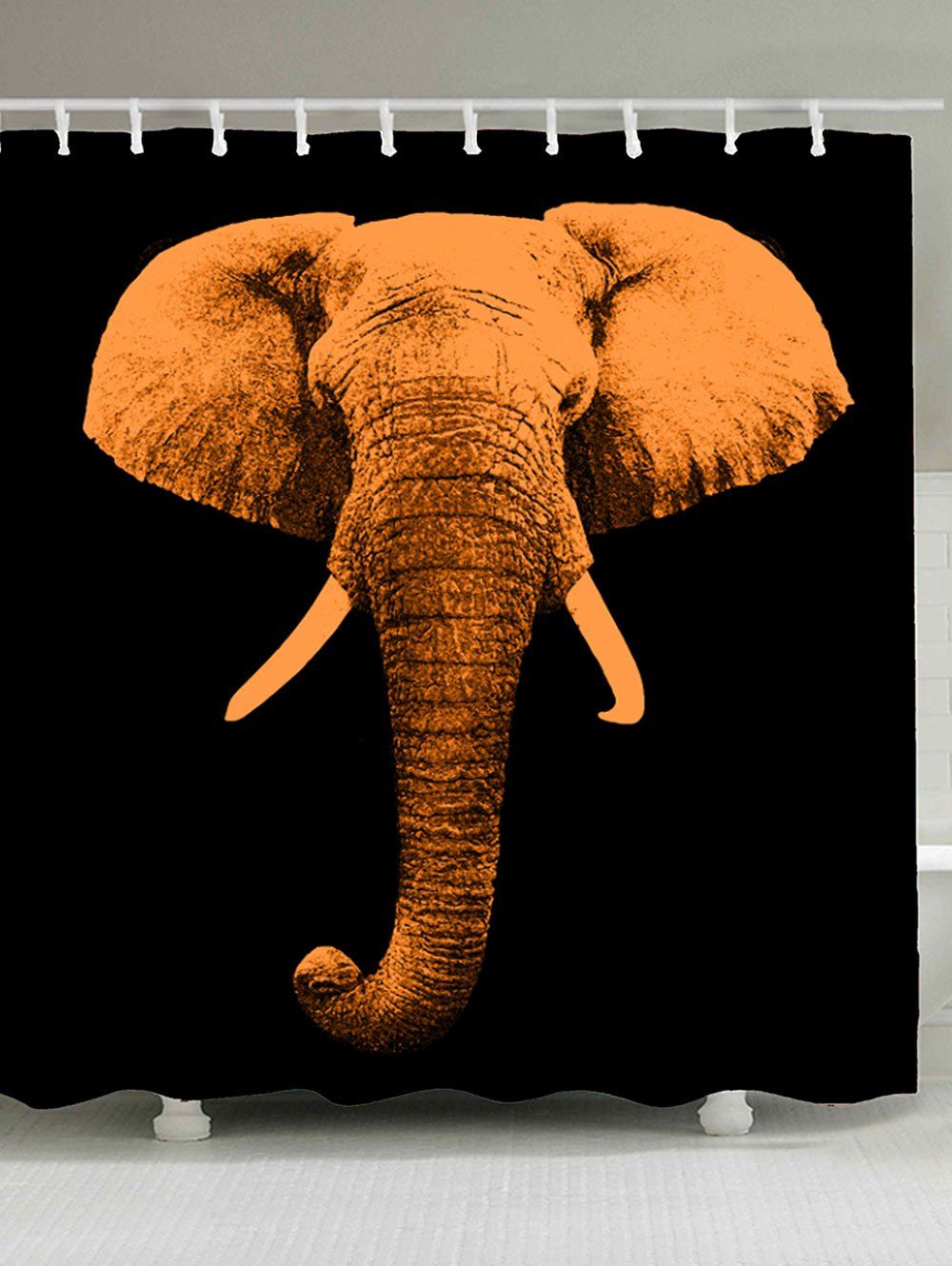 

Vintage Elephant Waterproof Shower Curtain, Brown