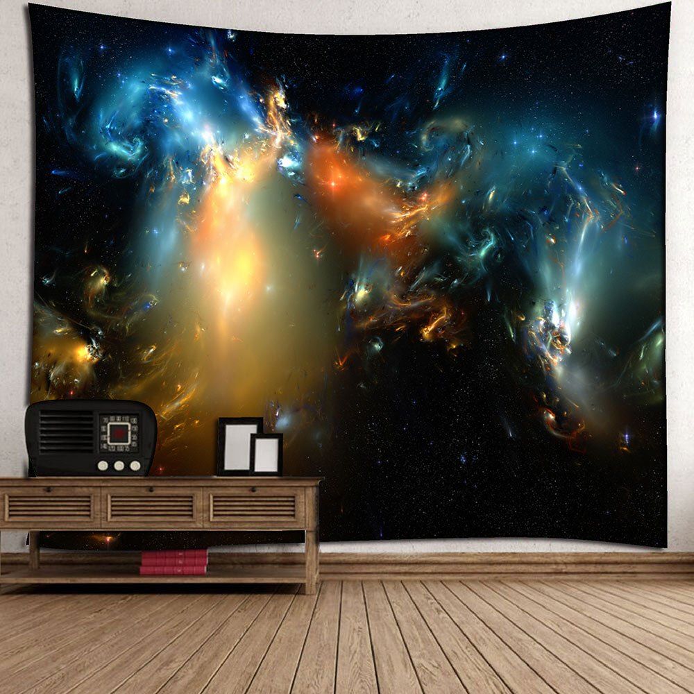 

Milky Way Night Sky Waterproof Wall Tapestry, Deep blue