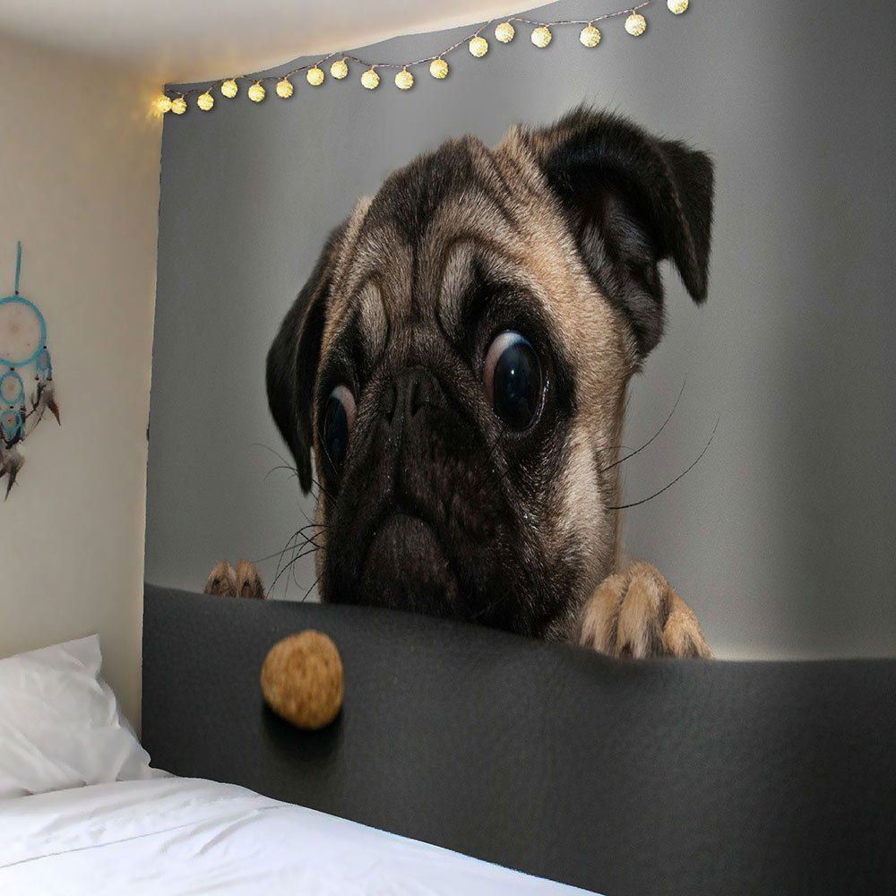 

Dog Print Waterproof Wall Tapestry, Gray
