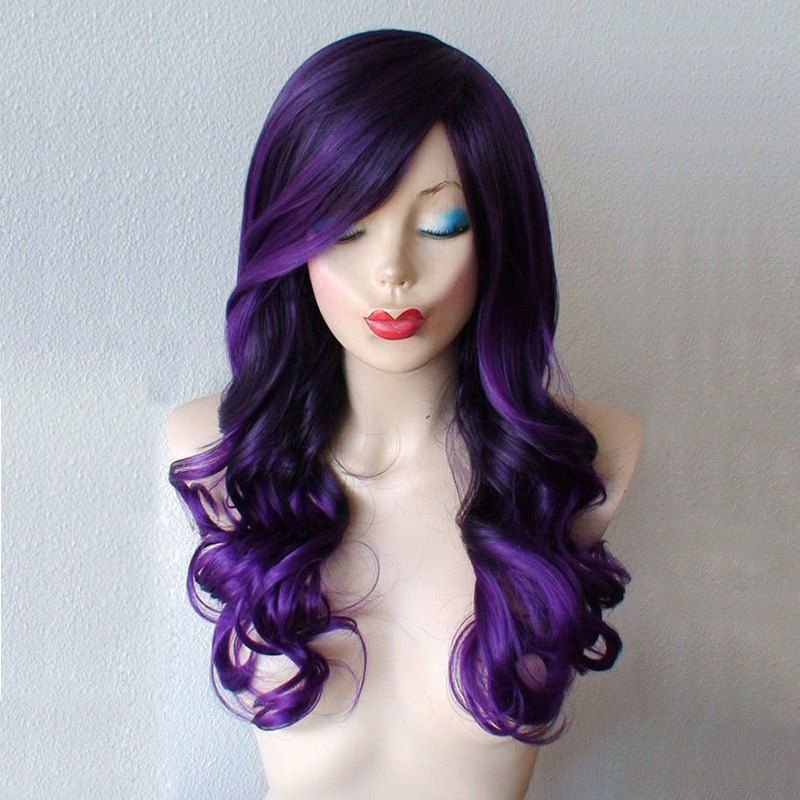 

Long Oblique Bang Wavy Synthetic Wig, Concord