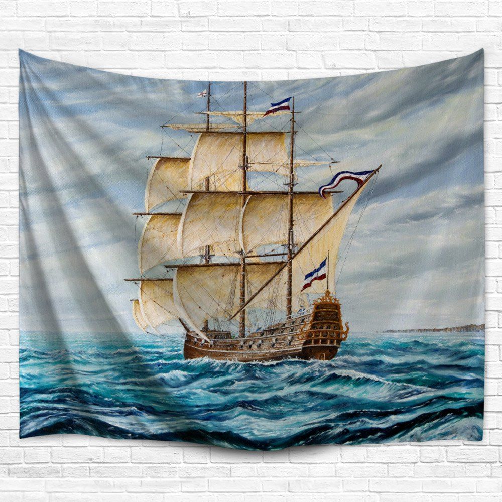 

Nautical Bedspread Decor Wall Hanging Tapestry, Colormix