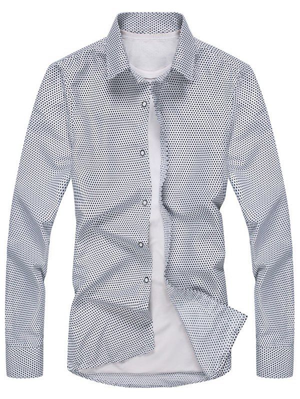 

Long Sleeve Tiny Cross Printed Shirt, White