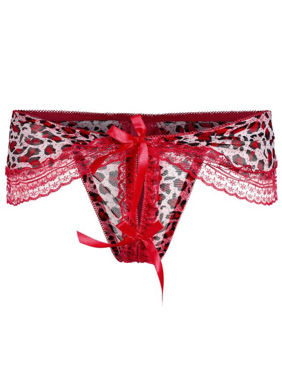 Lace Leopard Lingerie G-String - Rouge ONE SIZE
