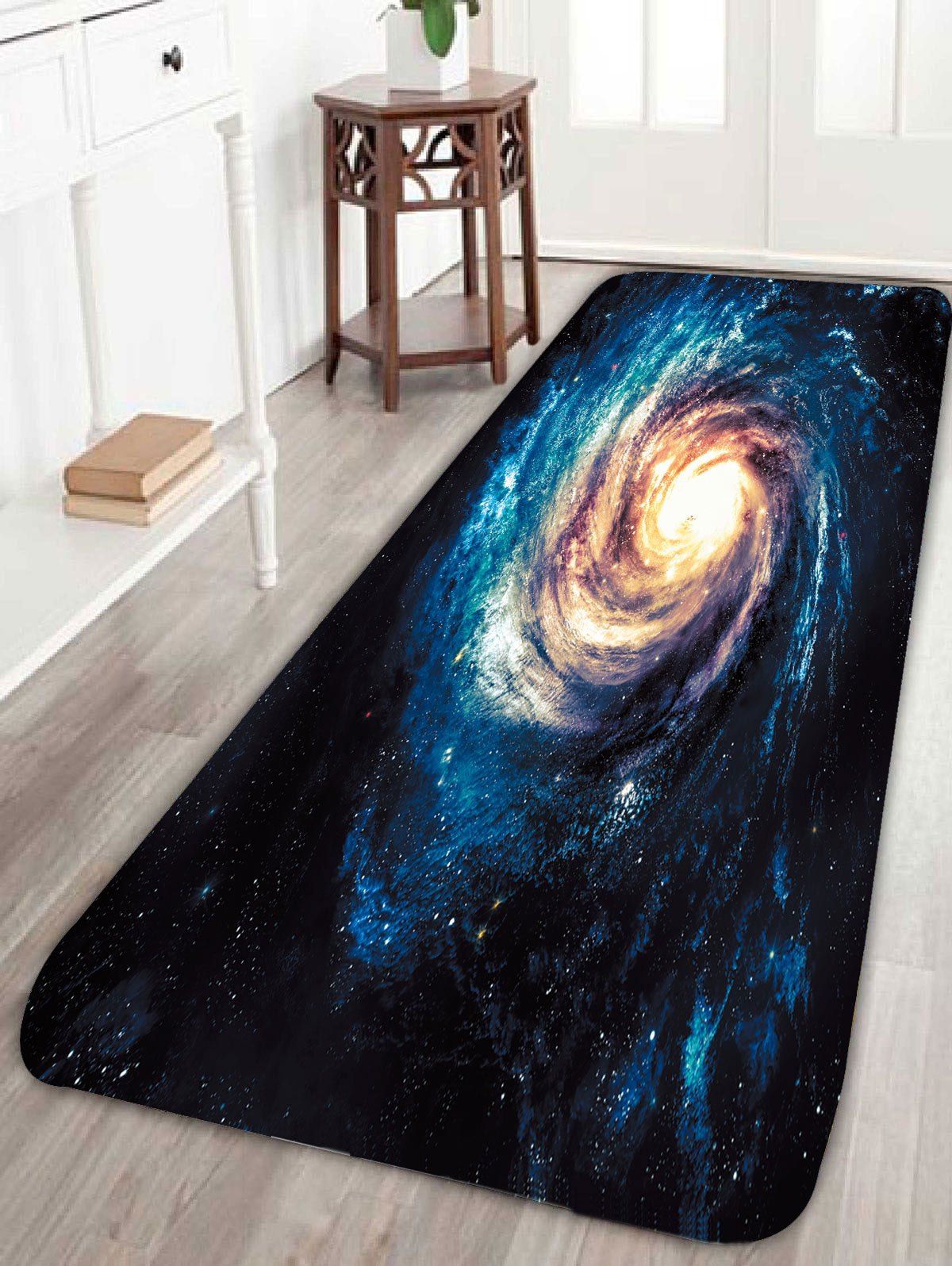 

Outer Space Universe Star Print Skidproof Bath Rug, Deep blue