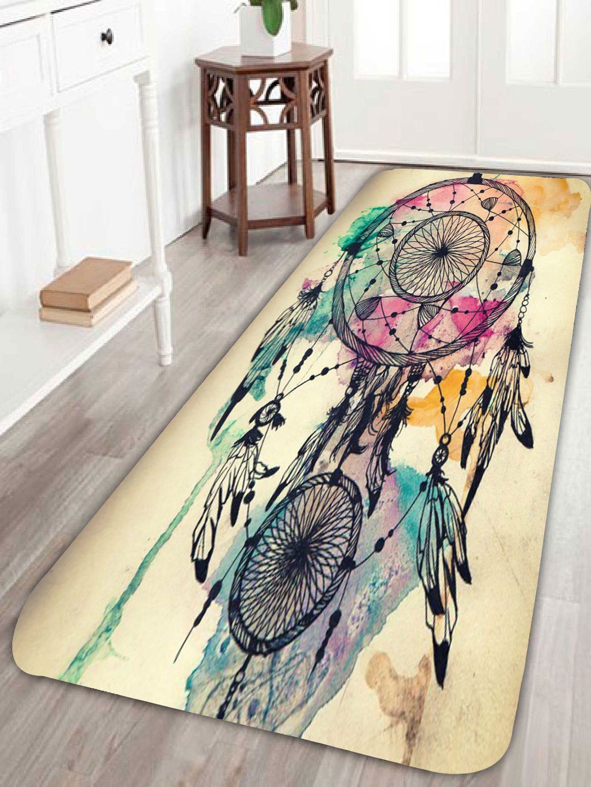 

Dreamcatcher Printed Skidproof Bath Rug, Colorful