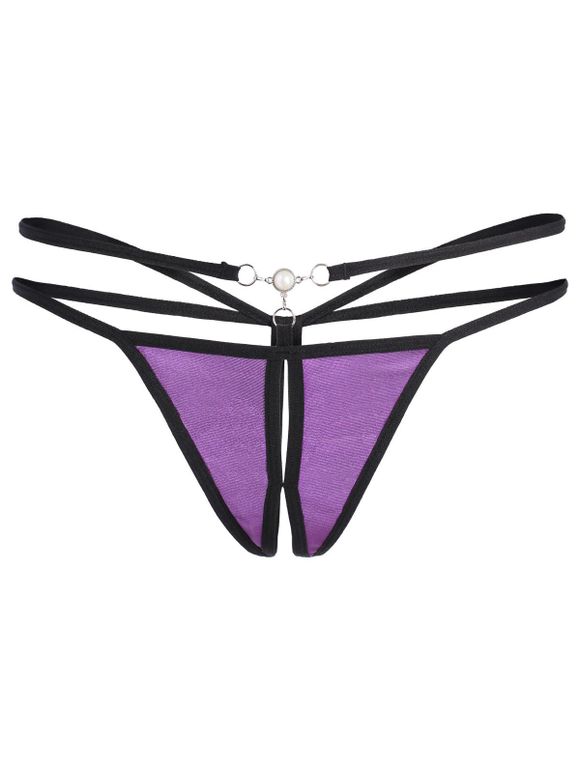 G-String taille basse à double sangle - Pourpre ONE SIZE