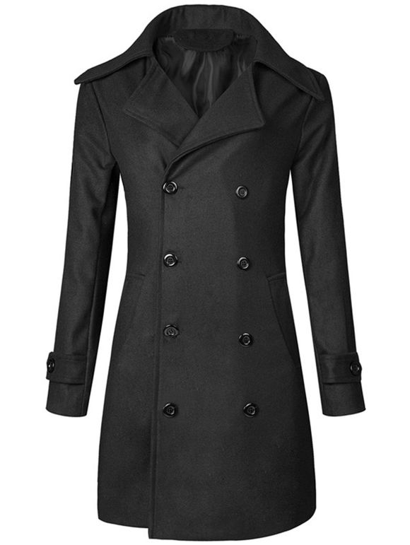 Manteau à double tranchant double lapin - Noir XL