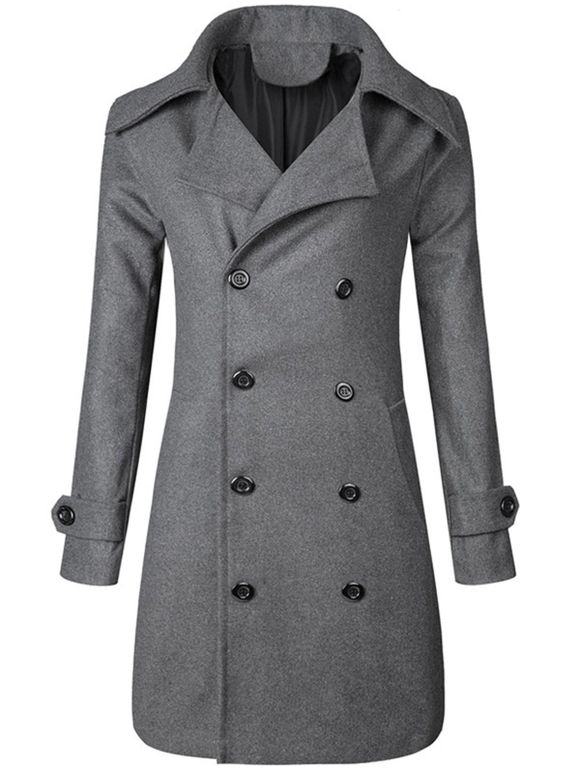 Manteau à double tranchant double lapin - Gris XL