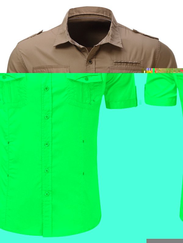 T-shirt  Cargo Multi-poches Epaulet A Manches Courtes - Kaki S