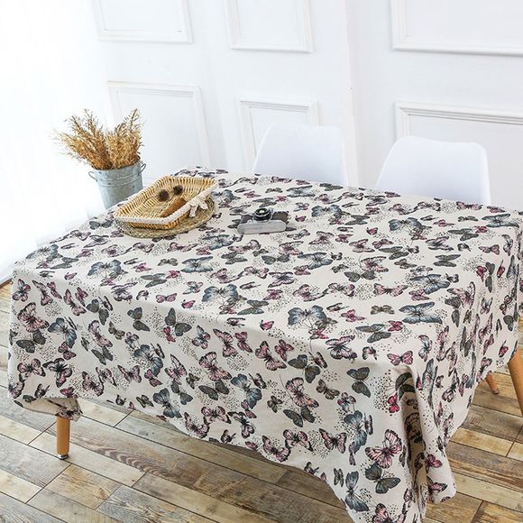 Tissu de table imprimé papillot de lin pour cuisine - coloré W55 INCH * L55 INCH