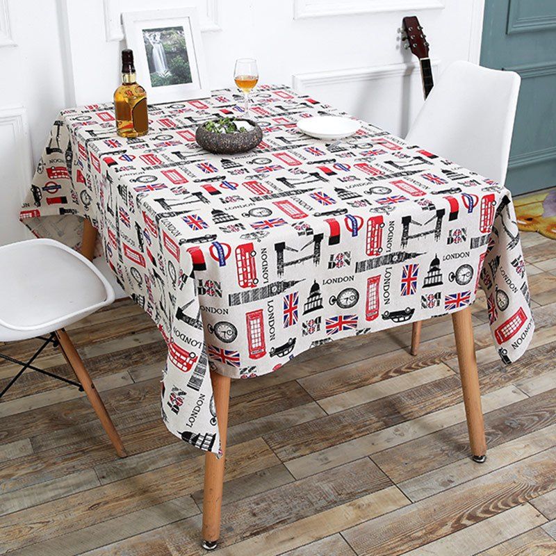 

Linen British Style Printed Table Cloth, Colorful