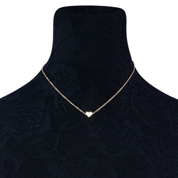 Heart Shaped Collarbone Necklace - GOLDEN 