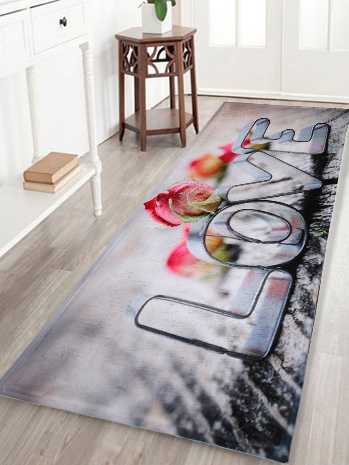 

Home Entrance Love Letter Coral Velvet Rug, Colormix