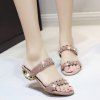 Chaussons style strass rude - Rose 40
