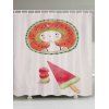 Rideau de Douche Motif de Fille et de Pastèque en Tissu Pour Salle de Bain - multicolore W71 INCH * L71 INCH