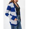 Charming Broad Striped Long Sleeve Cardigan For Women - BLUE M