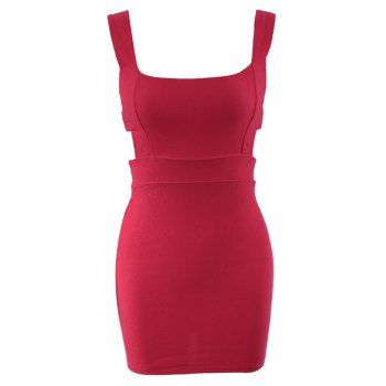 

Women's Cotton Low-Cut Packet Buttock Openwork Charming Dress, Red