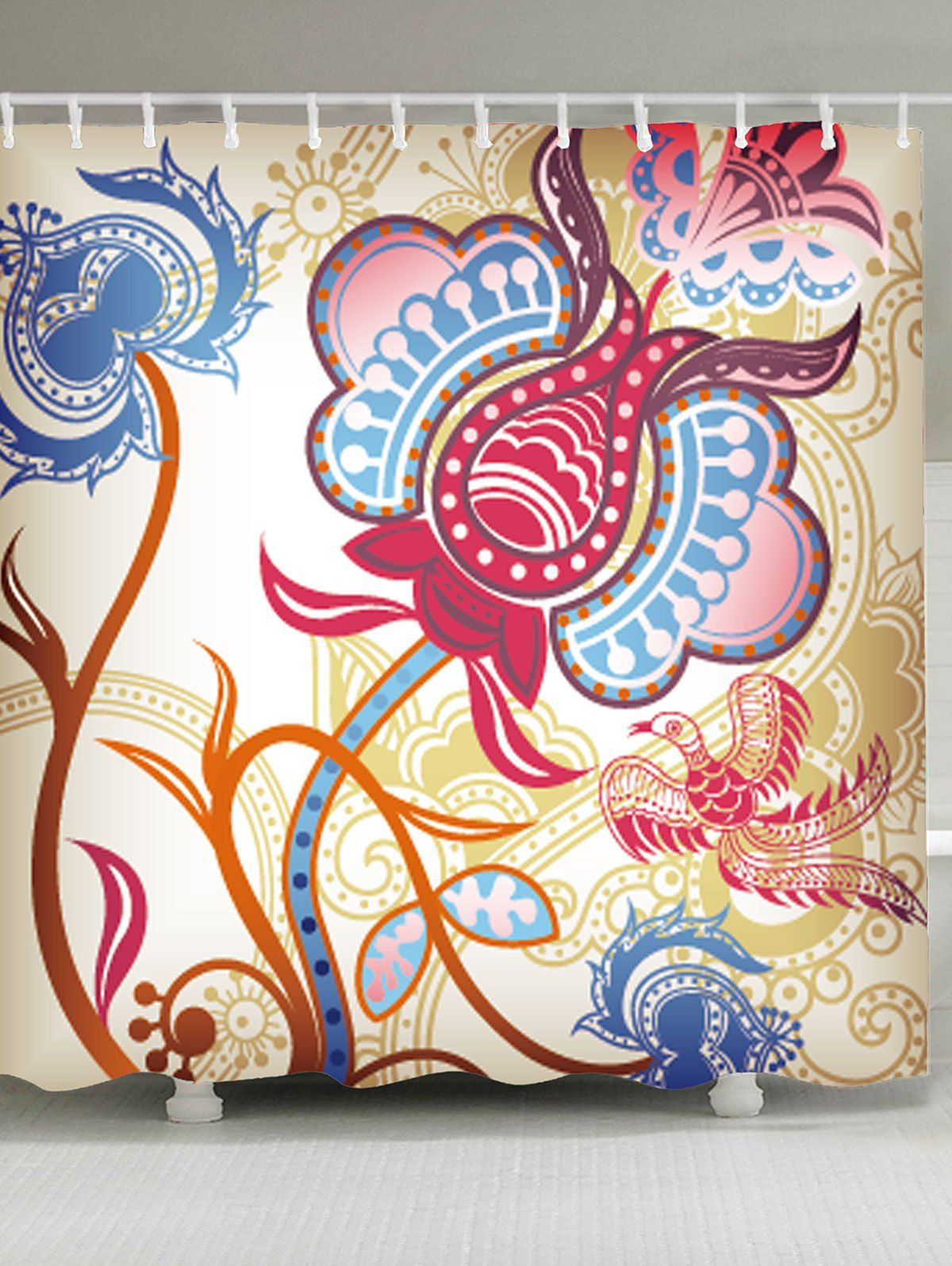 

Ethnic Art Mildew Resistant Fabric Shower Curtain, Colormix