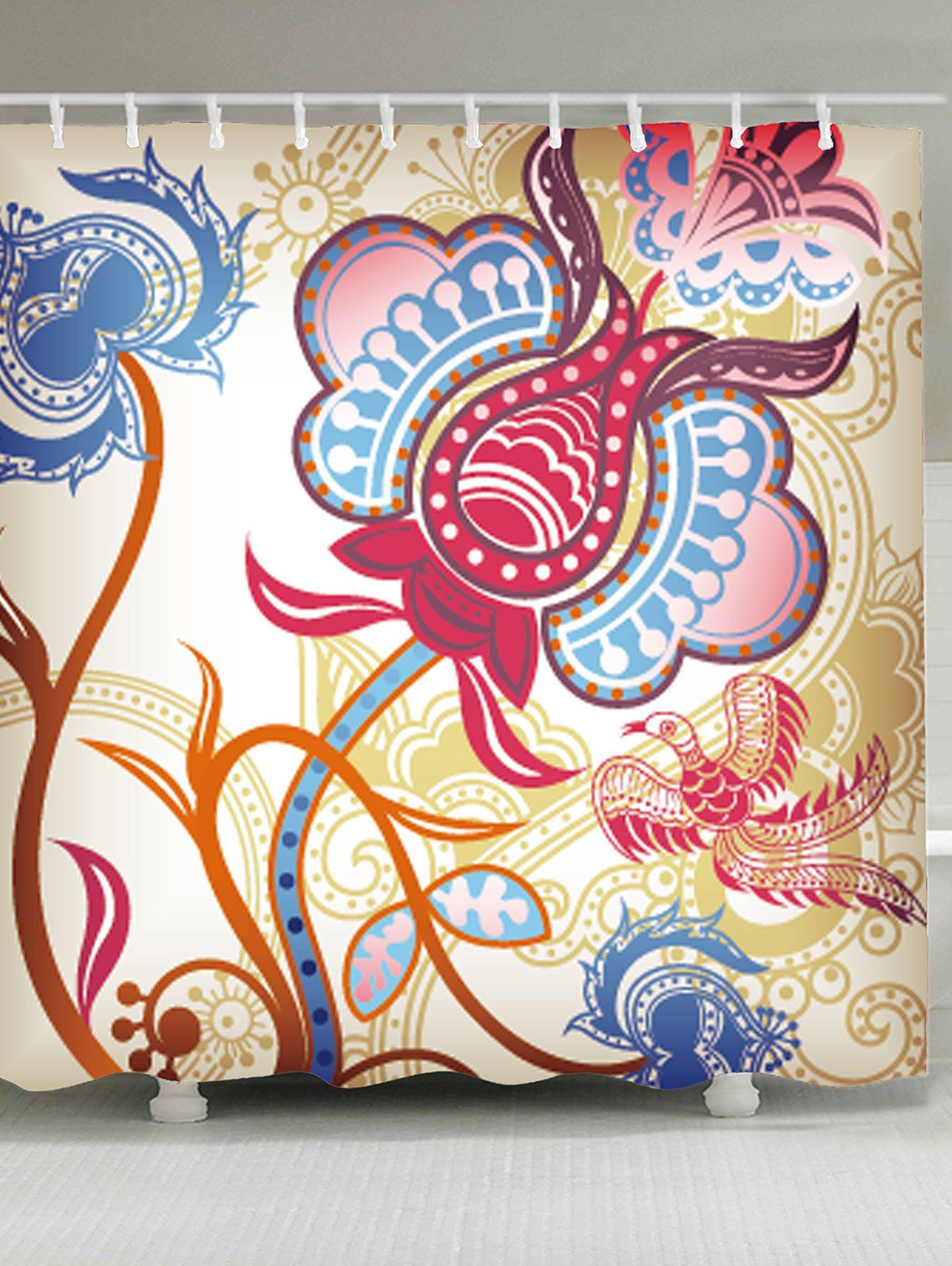 

Ethnic Art Mildew Resistant Fabric Shower Curtain, Colormix