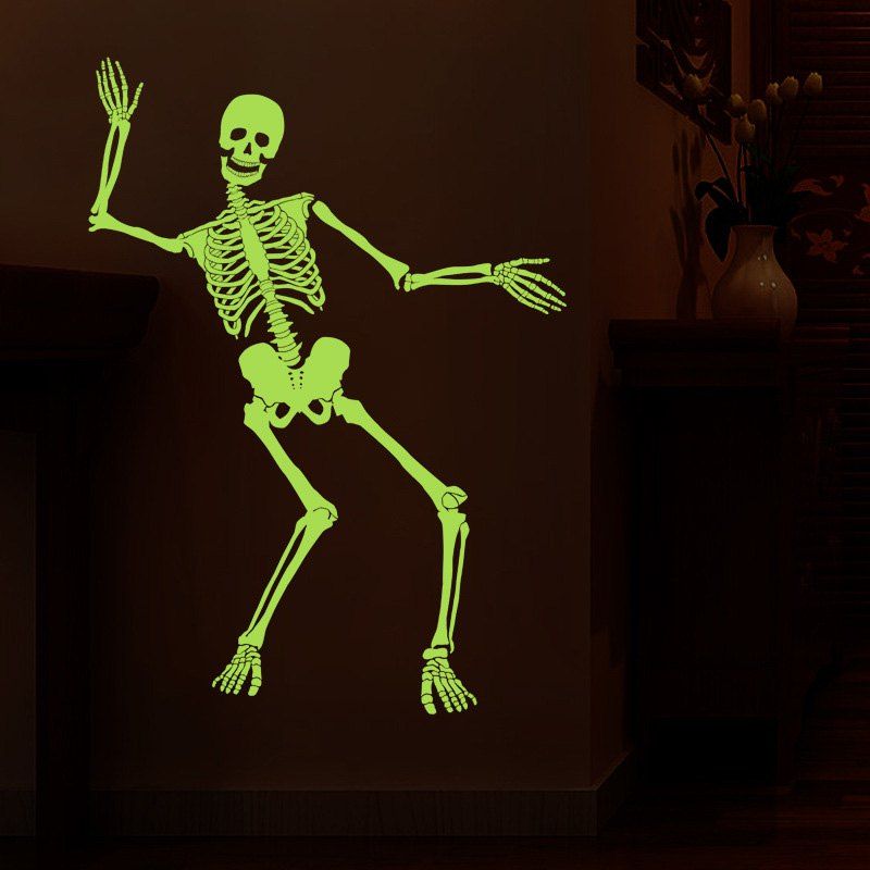 

Luminous Human Skeleton Halloween Wall Sticker, Neon green
