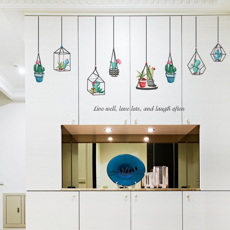 

Hanging Plants Vinyl Wall Sticker For Bedroom, Colormix