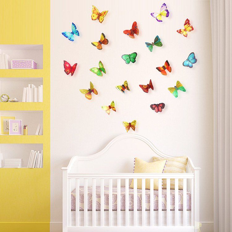 

Home Decor 3D Butterfly DIY Wall Stickers Set, Colormix