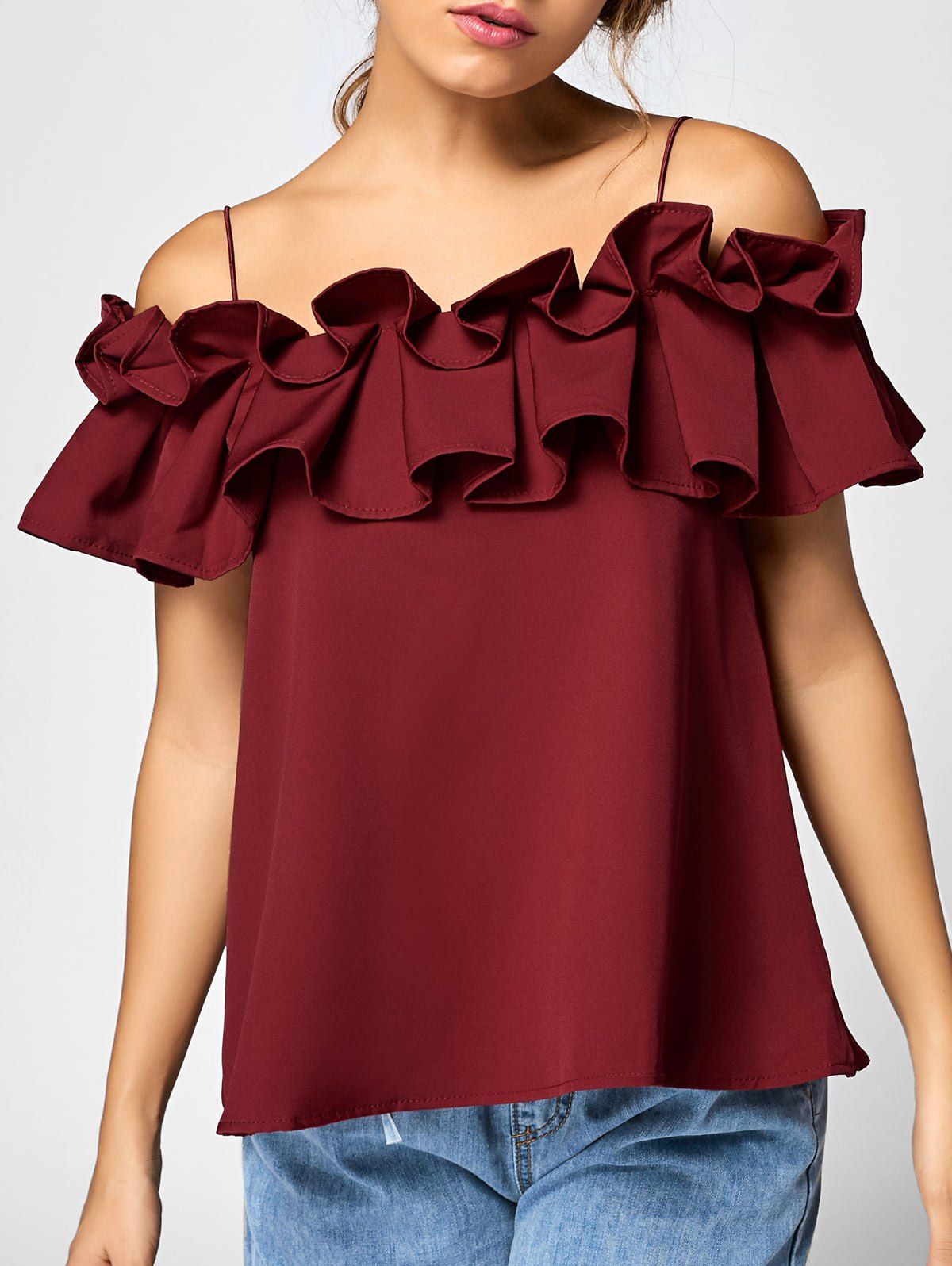 ruffle spaghetti strap top