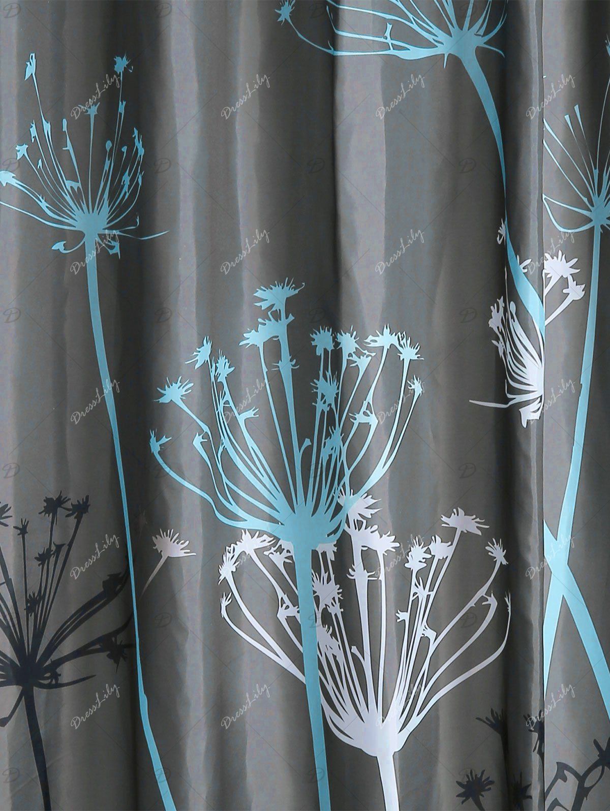 2018 Dandelion Print Waterproof Shower Curtain DEEP GRAY W INCH L INCH In Shower Curtains Online