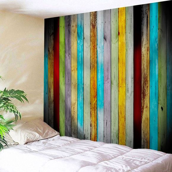 Tapisserie Pendant Murale Bois Coloré en Tissu - multicolore W51 INCH * L59 INCH