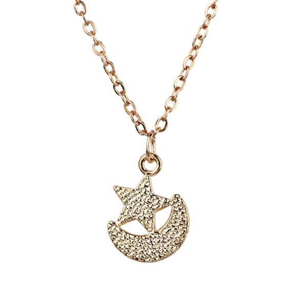 Moon Star Pendant Collier Collier - d'or 