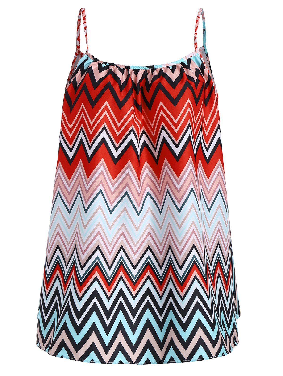 

Zig Zag Plus Size Cami Tank Top, Orange stripes