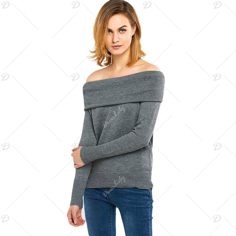 

Convertible Off The Shoulder Sweater, Gray