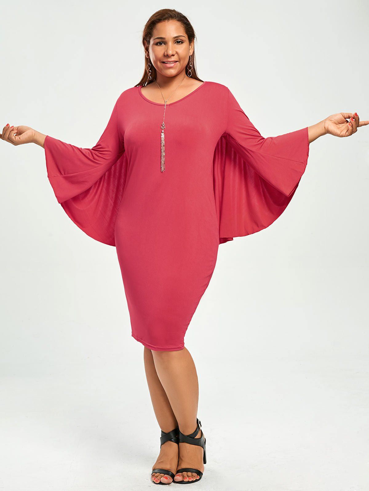 Photo Gallery Trendy Solid Color V Neck 34 Sleeve