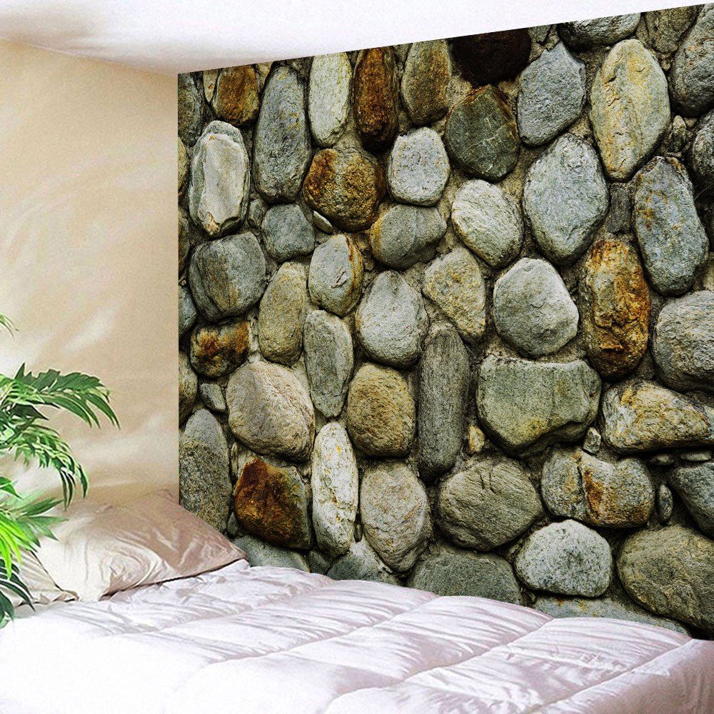 

Stone Wall Print Bedroom Decorative Tapestry, Colormix