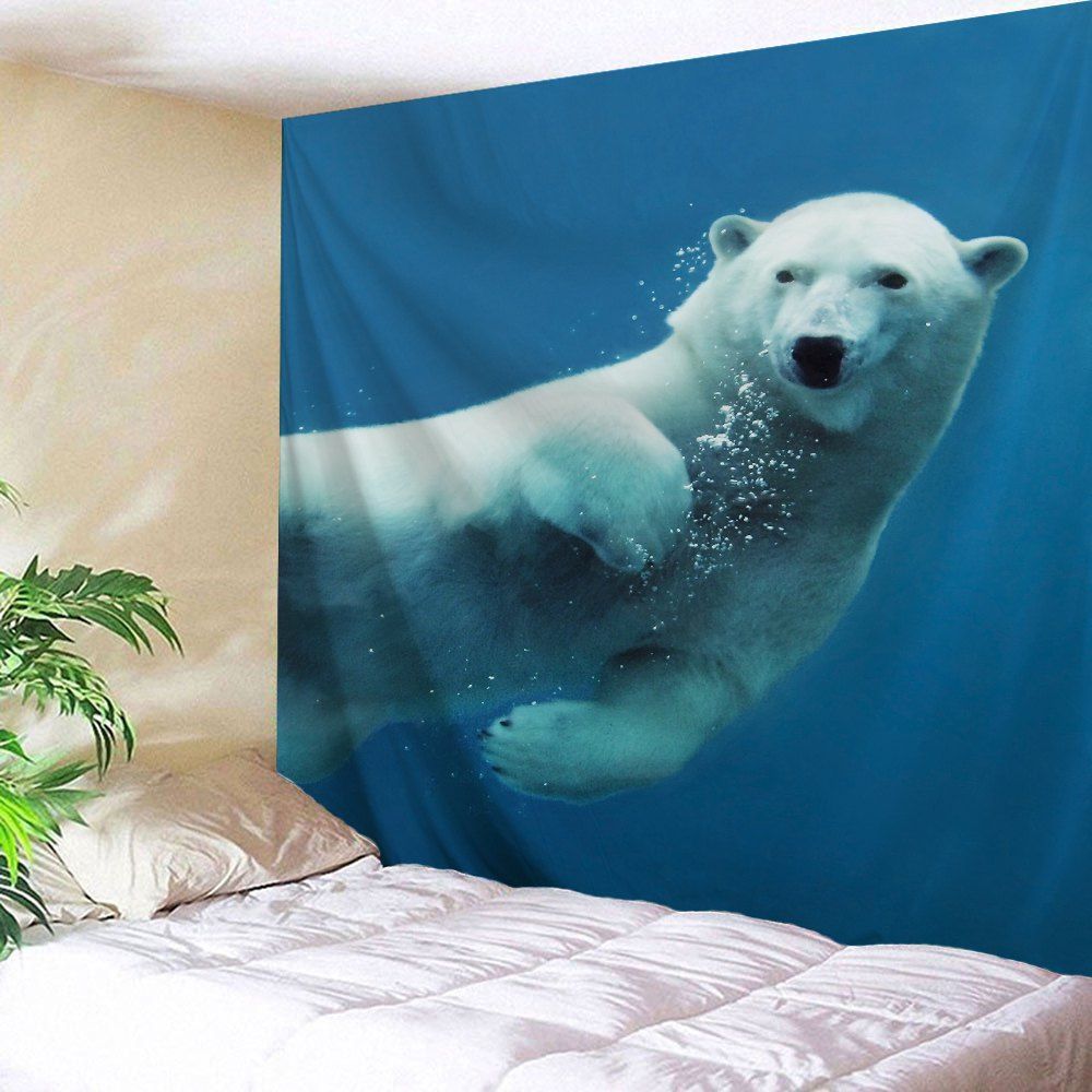 

Sea Bear Wall Tapestry Home Decoration, Ocean blue
