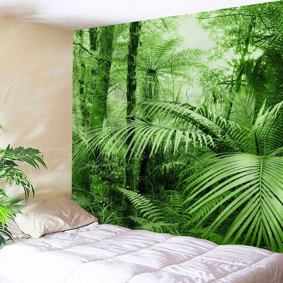 Tapisserie Murale Décoration Plante Tropicale en Tissu - Vert W59 INCH * L79 INCH