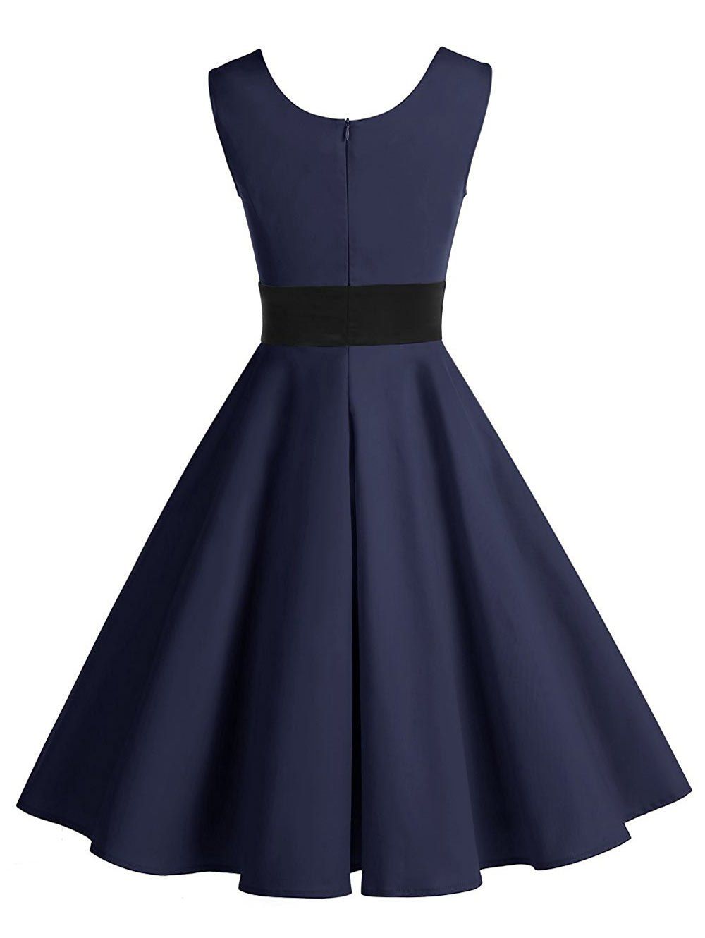 2018 Vintage Peter Pan Collar Party Pin Up Dress DEEP BLUE S In Vintage ...