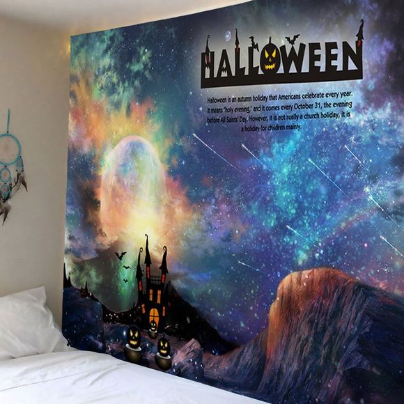 Tapisserie Murale Décoration d'Art d'Halloween Galaxie Imprimée - multicolore W59 INCH * L51 INCH