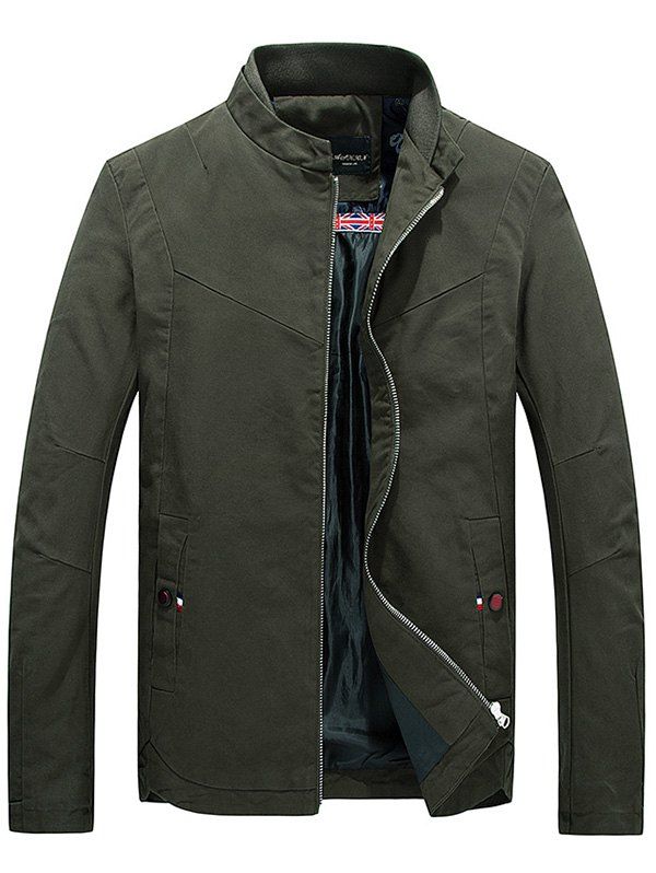 

Union Flag Print Zip Up Jacket, Green