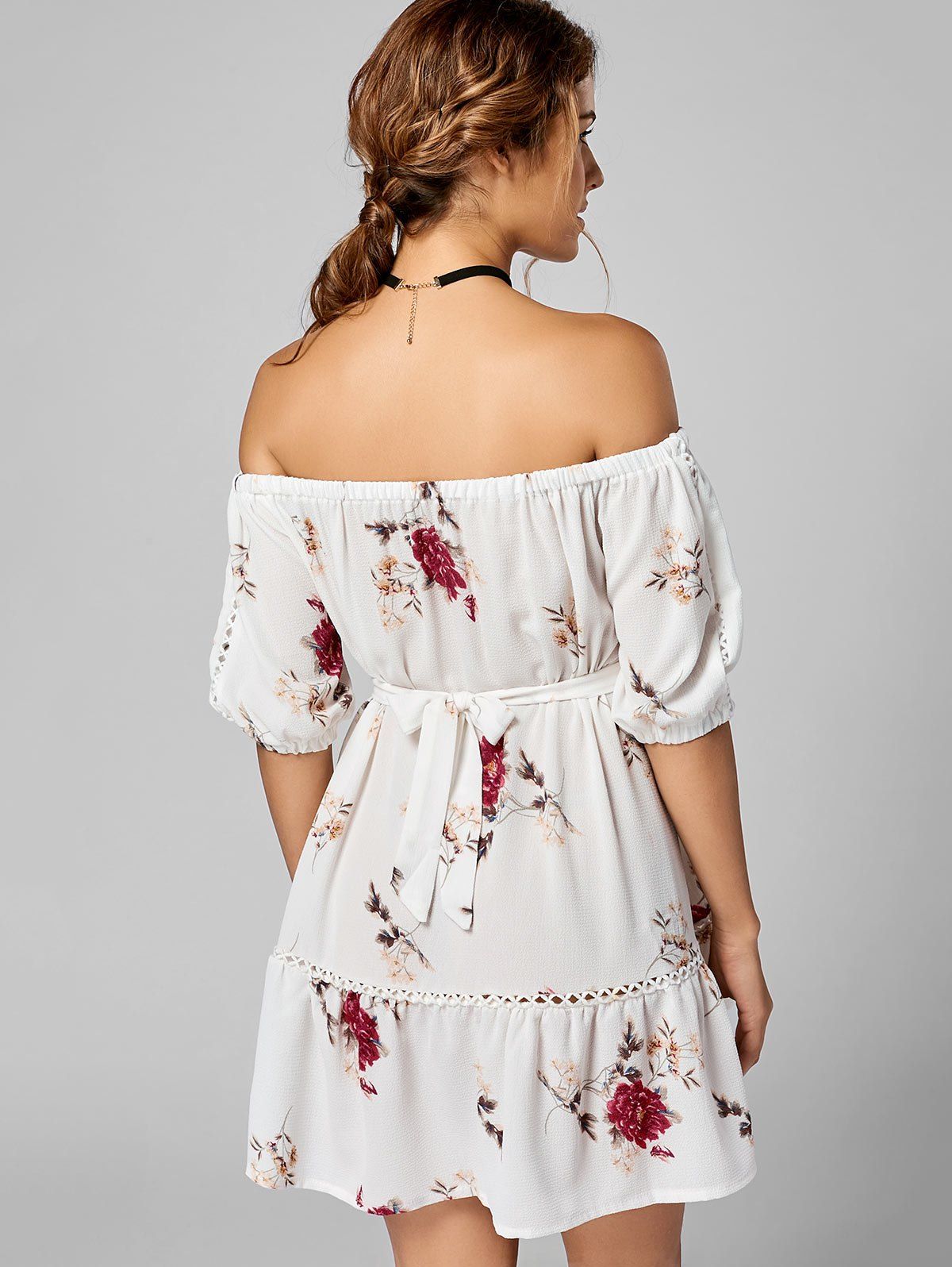 Slate Floral Drop Waist Dress