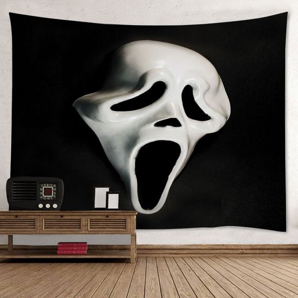 Tapisserie Murale Pendante Décoration d'Art d'Halloween Masque de Fantôme Imprimée - Noir W59 INCH * L51 INCH