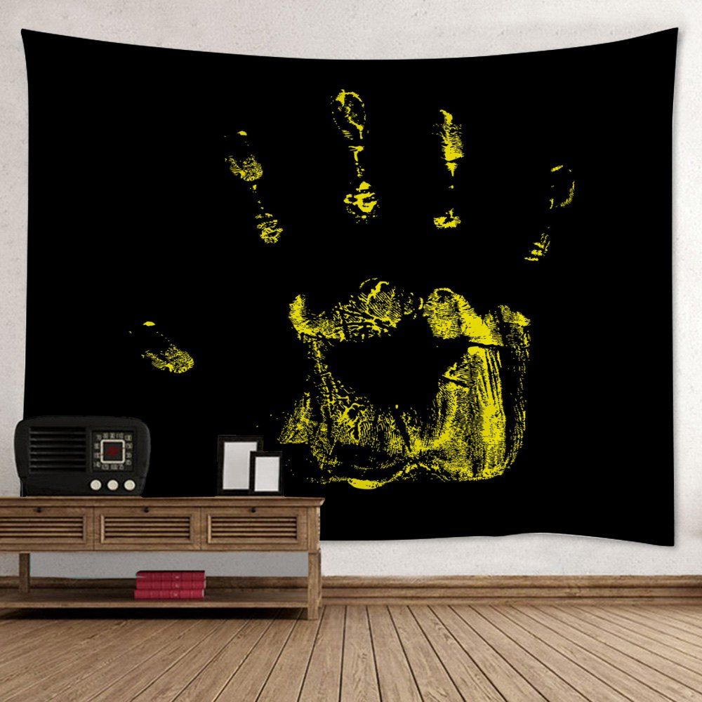 

Wall Hanging Art Decor Halloween Handprint Print Tapestry, Black