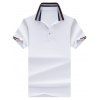 Chemise de golf à demi bouton à col rayé - Blanc L