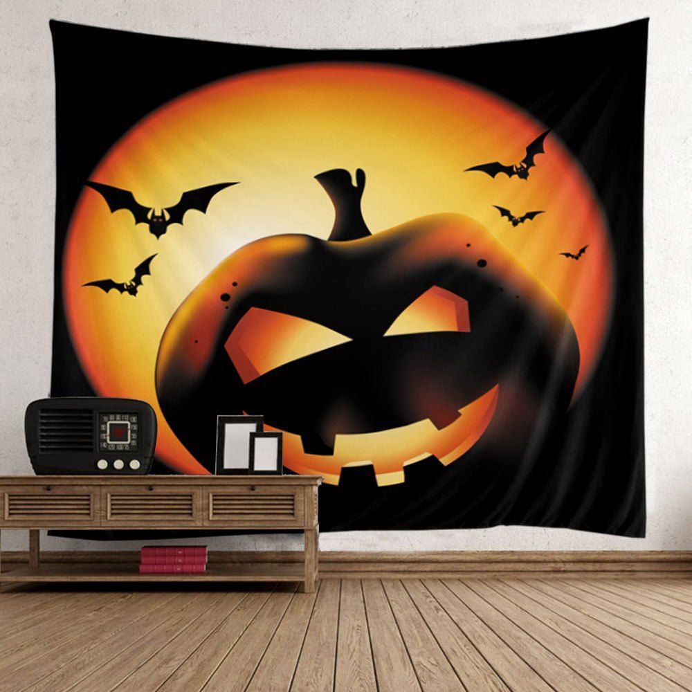 

Halloween Pumpkin Batwing Wall Decoration Tapestry, Colorful