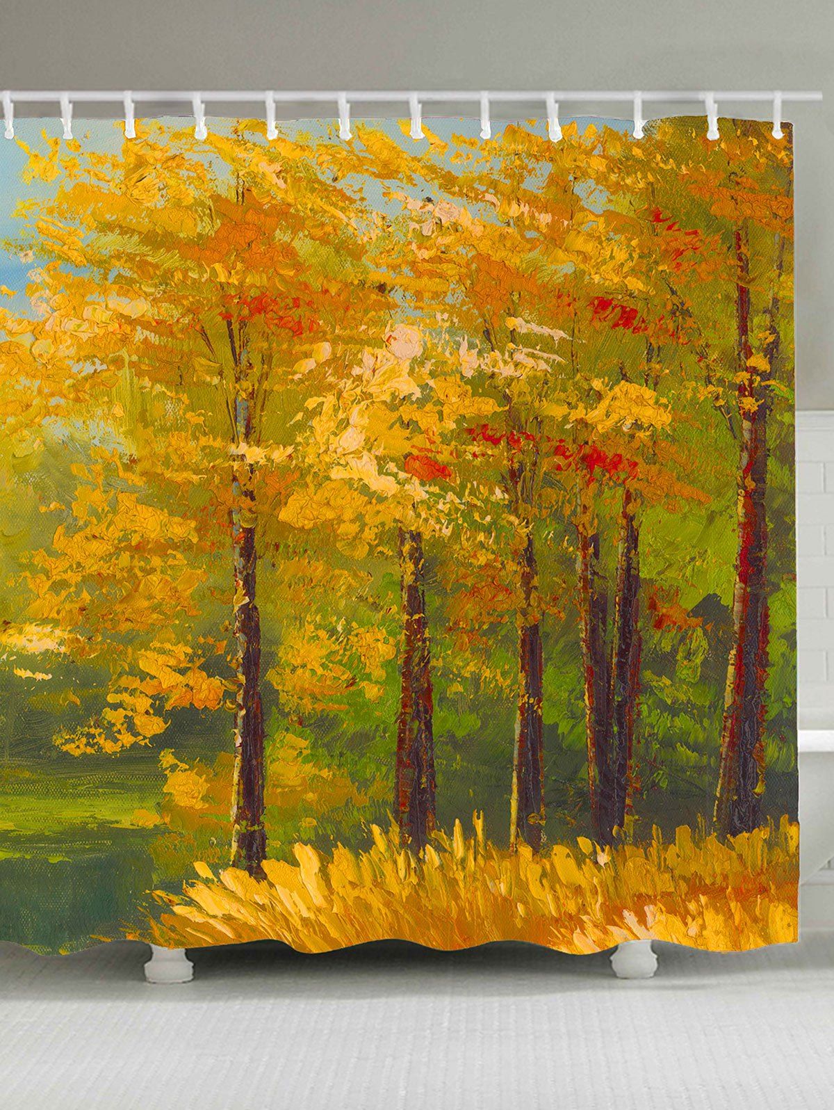 

Waterproof Oil Painting Maple Trees Shower Curtain, Ginger
