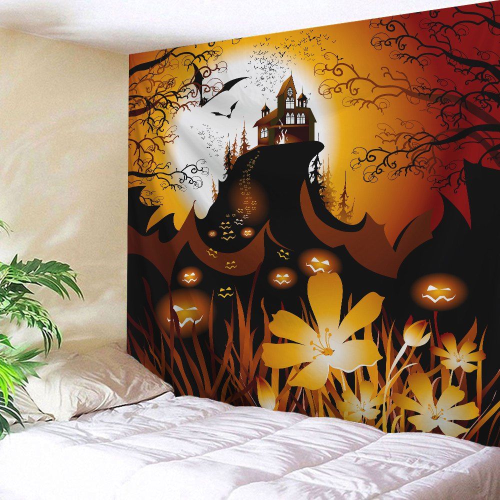 

Wall Hanging Halloween Themed Throw Tapestry, Colormix