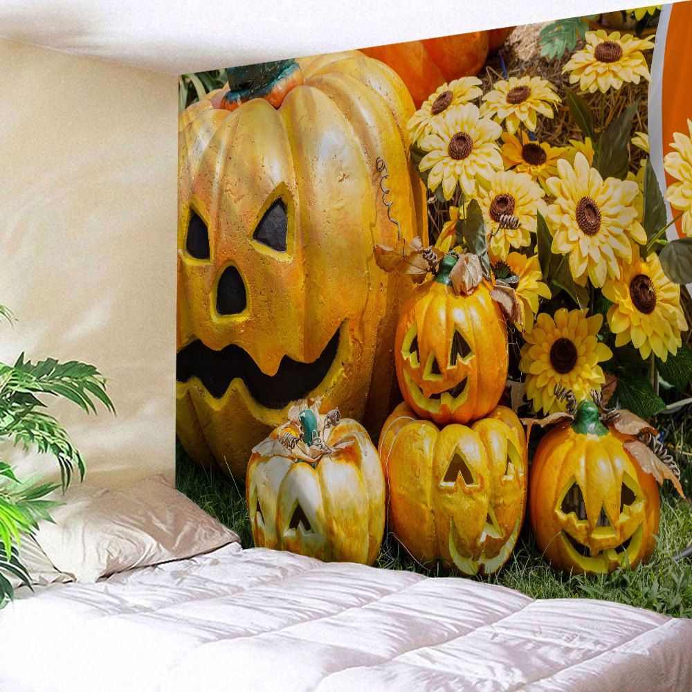 

Grimace Pumpkin Wall Art Halloween Tapestry, Yellow