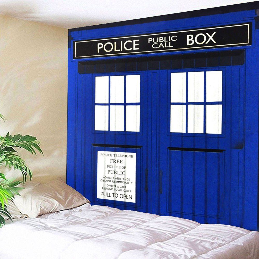 

Public Call Print Waterproof Tapestry, Blue