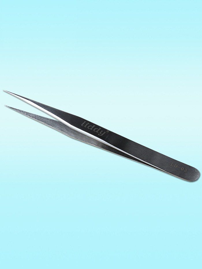 

Stainless Steel Eyelash Extension Straight Tweezer, Silver